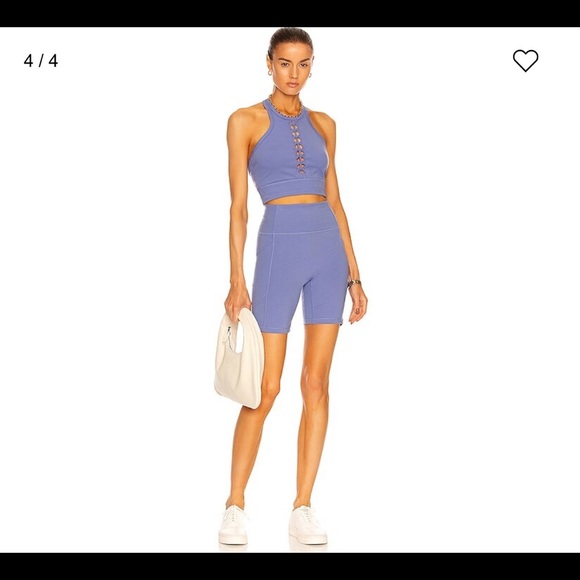 Le Ore Lucca Set: Smokey Amethyst High Rise Pocket Short + Racer Back Bra $136 - Picture 12 of 16